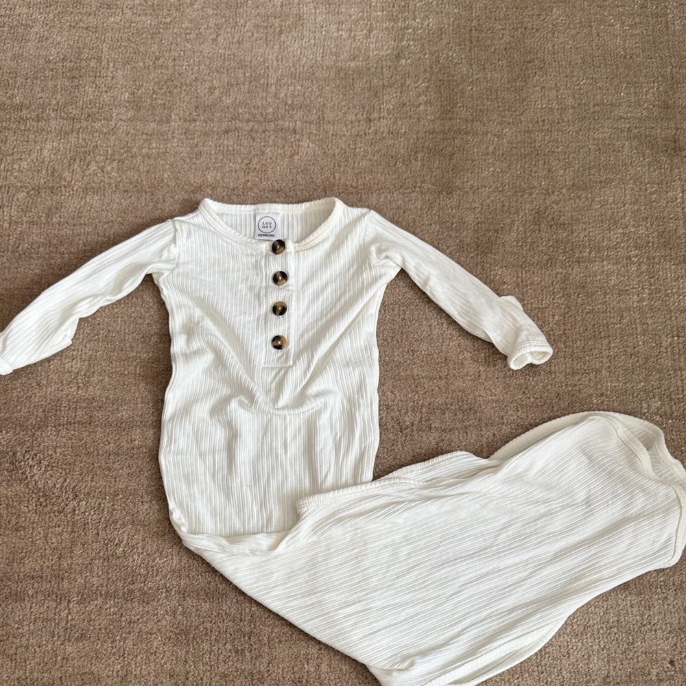 Lou Lou Ribbed tie nightgown NB